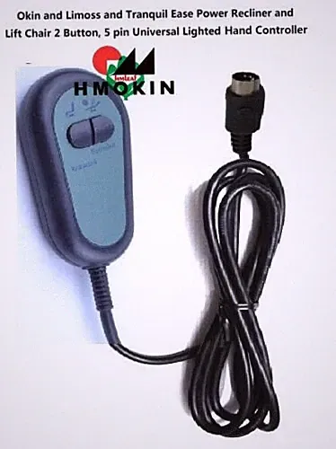 2 BUTTON 5PIN Roll line 180° LIFT CHAIR Okin Ashley POWER RECLINER HAND CONTROL