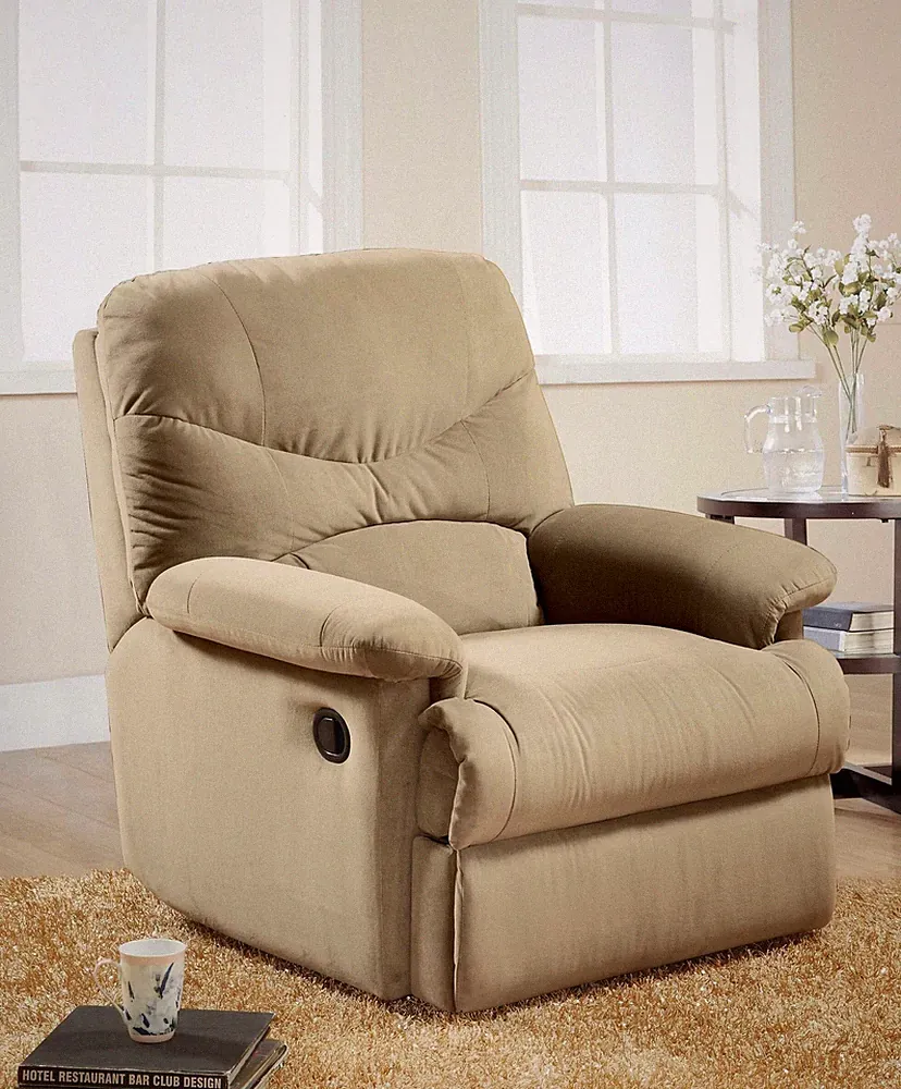 35" X 35" X 40" Beige Microfiber Recliner (Motion)