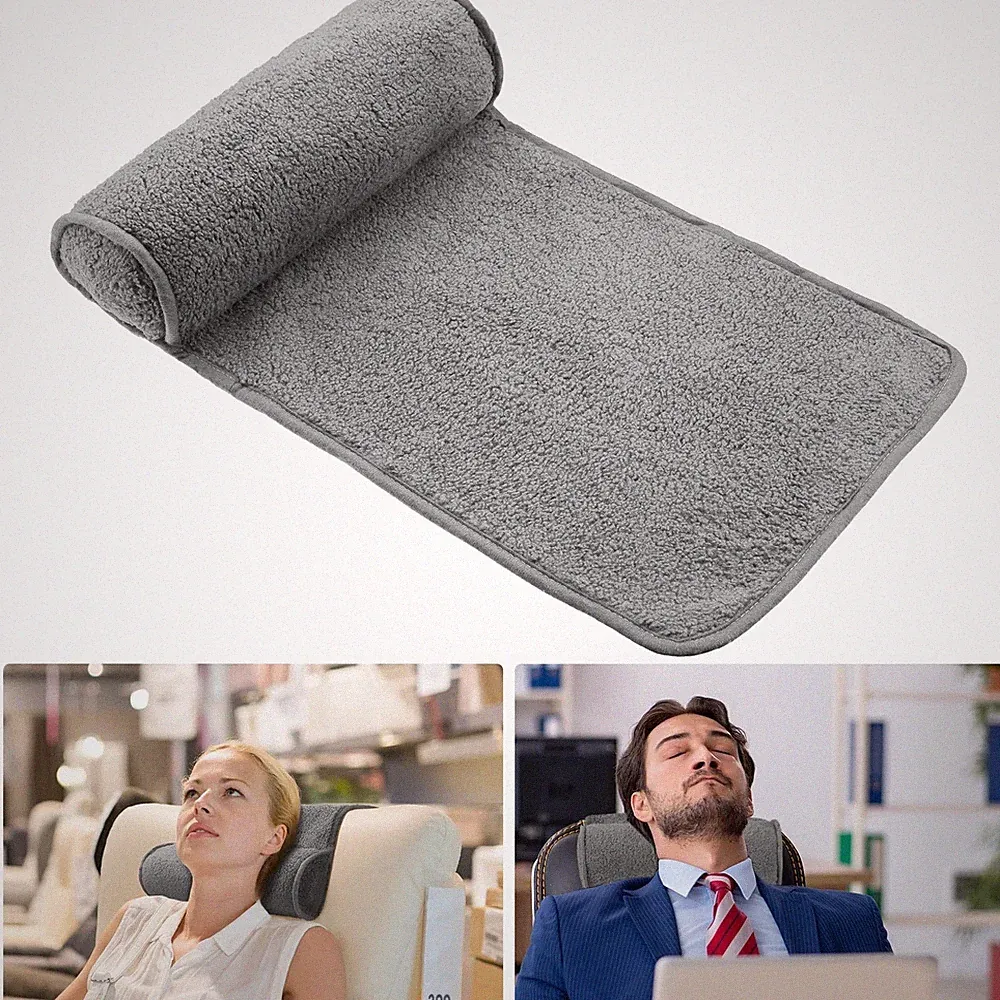 Adjustable Neck Roll Pillow for Recliner Chair, Travel & Office Support, Gray