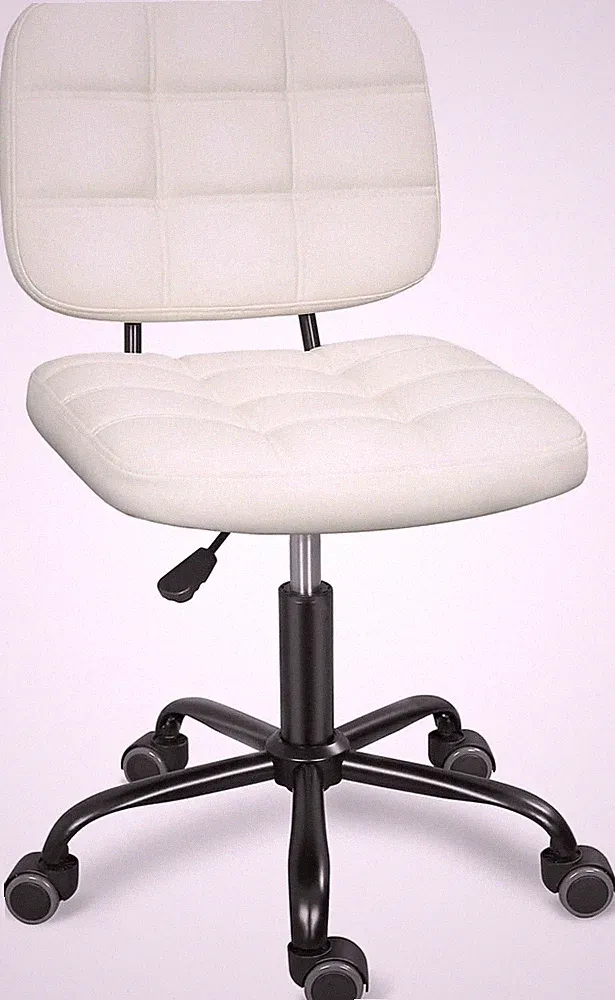 Armless Home Office Desk Chair with Wheels, Modern Ergonomic Drafting Rolling Ch