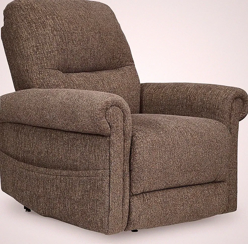 Aureta Classic Power Lift Recliner with Heat, Massage & Stain Resistance, Brown