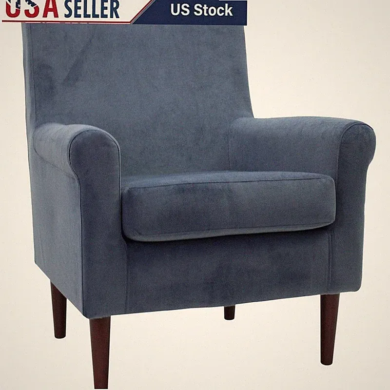 Comfortable Lounge Chair Rolled Arms Upholstered Accent Chair Easy Assembly New