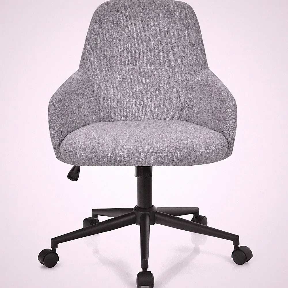 Costway Adjustable Rolling Swivel Task Chair Linen Accent Office Chair w/Armrest