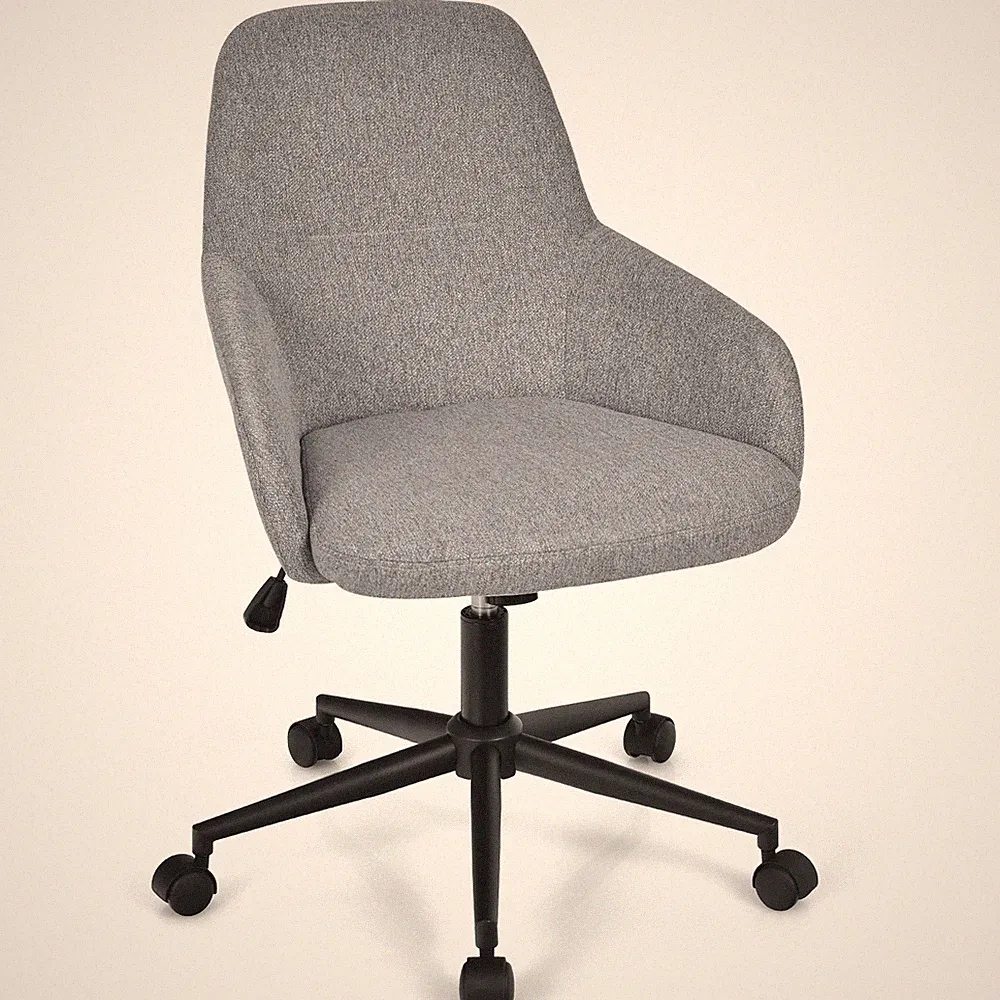 Costway Linen Accent Office Chair Adjustable Rolling Swivel Task Chair w/Armrest
