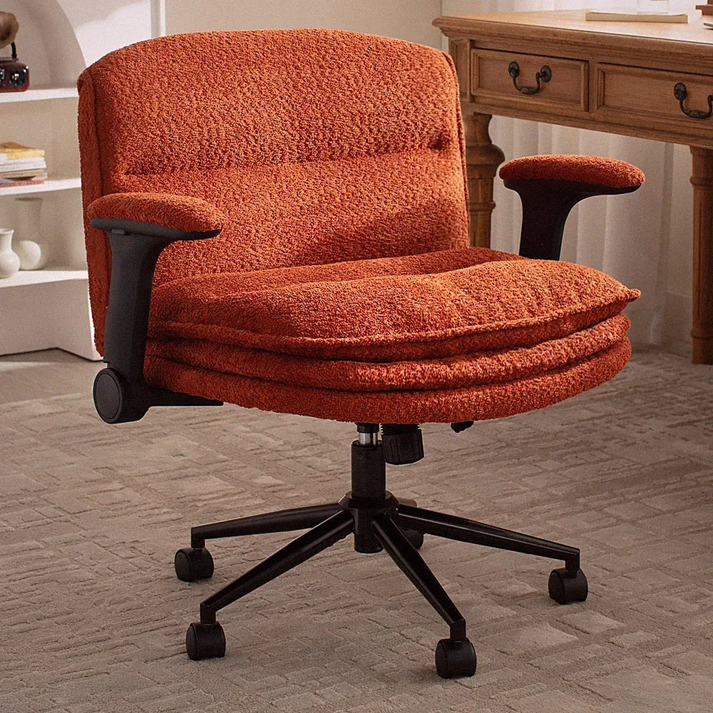 Criss Cross Chair with Adjustable Flip-up Arms and Wheels, Comfort Ergonomic...