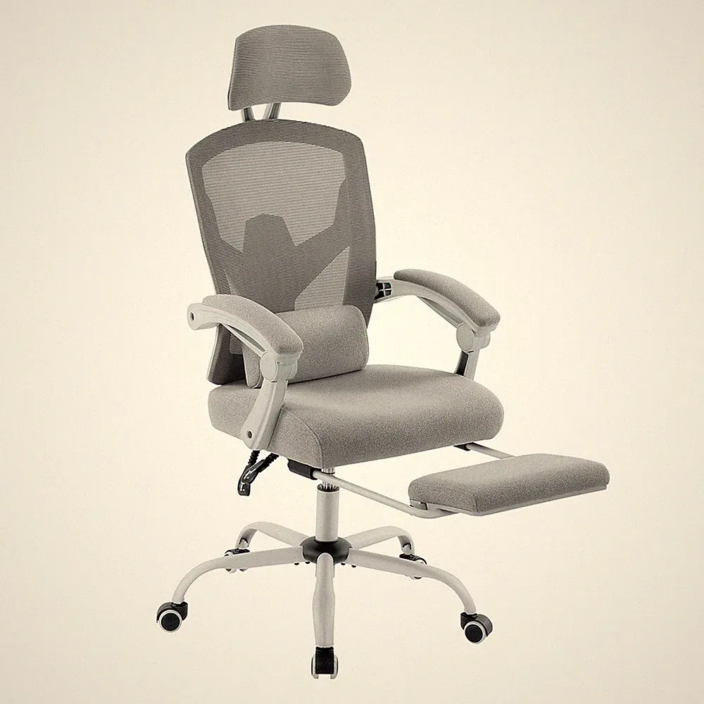 Ergonomic High-Back Mesh Office Task Chair with Adjustable Headrest Footrest