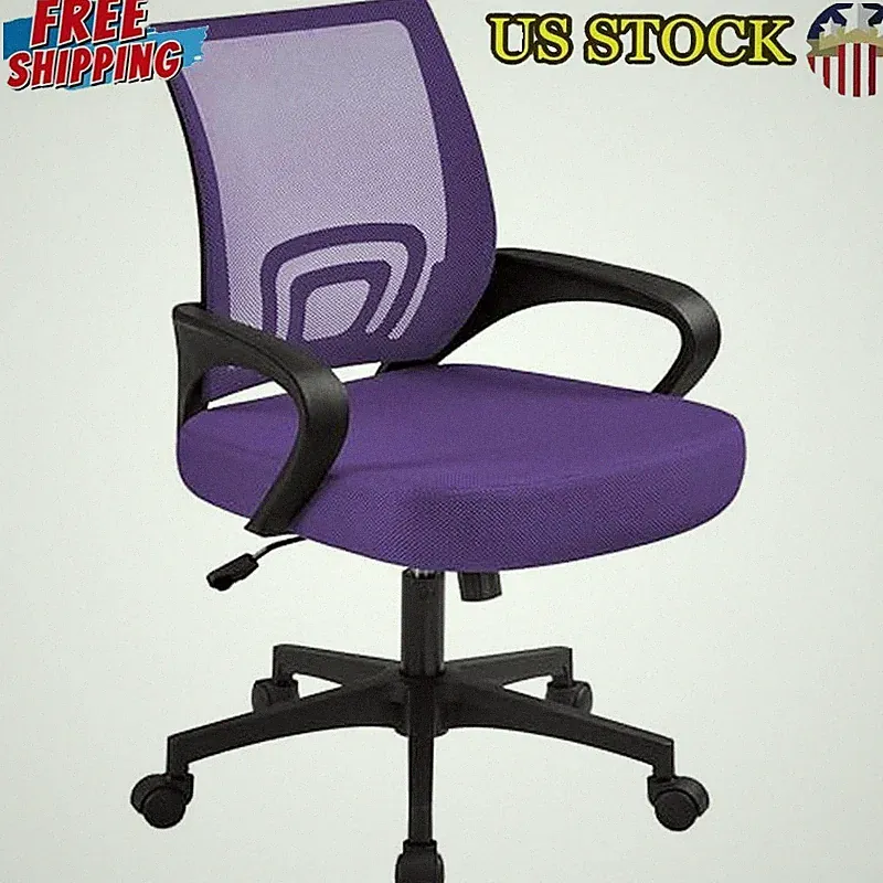 Ergonomic Office Chair Adjustable Mesh Back Lumbar Support Rolling Wheels New