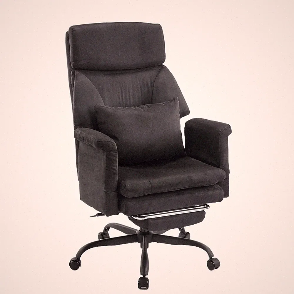 Executive Rolling Swivel Chairs with Leg Rest and Double Thick Cushion 3-Color