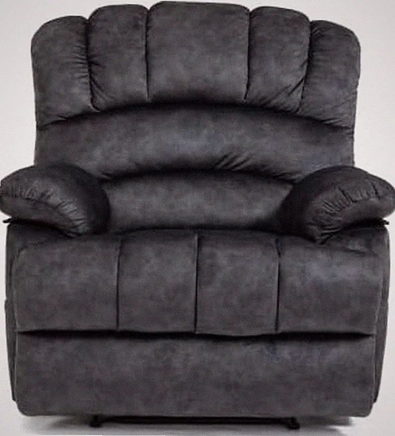 Large Manual Recliner Chair in Fabric for Living Room (Gray)