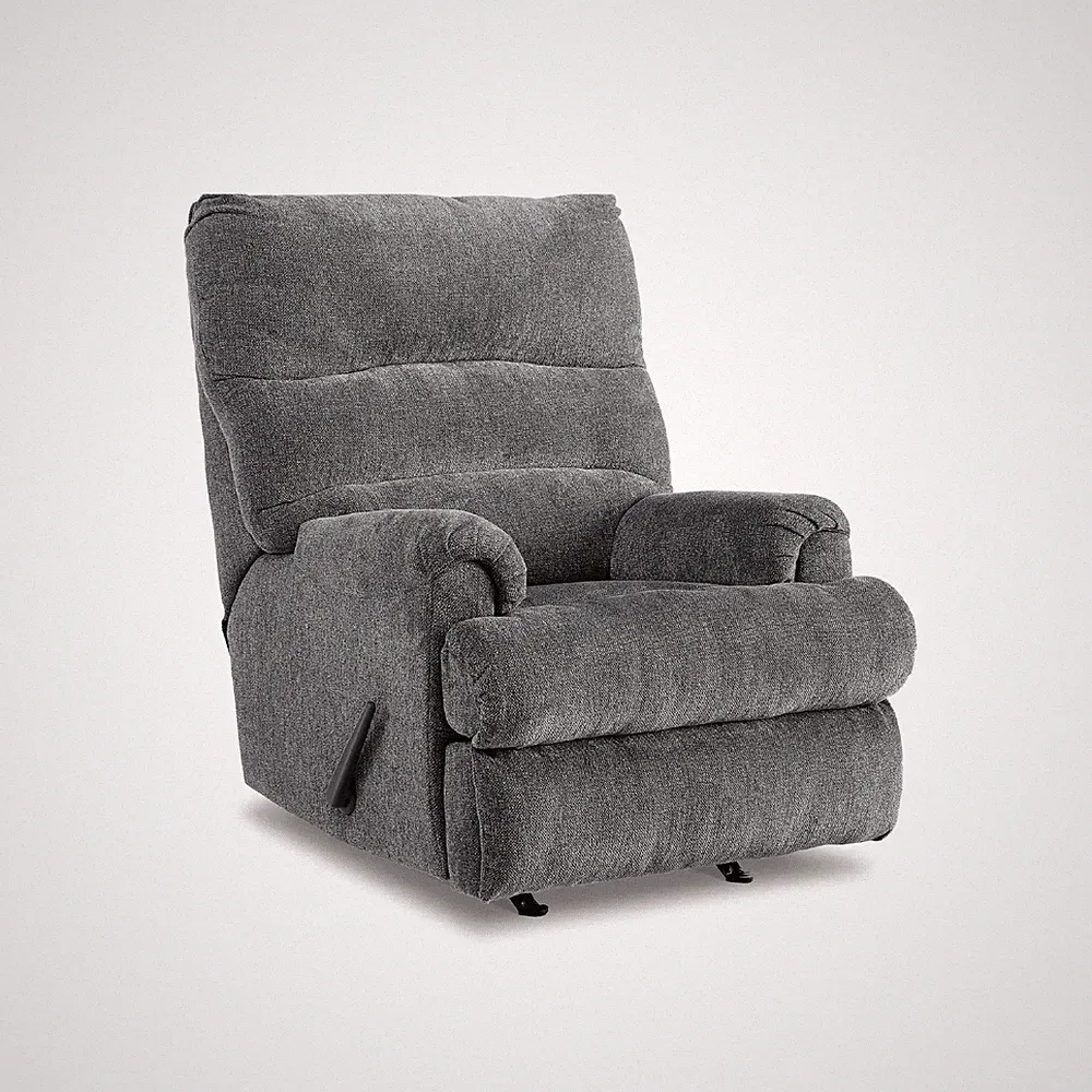 Man Fort Traditional Rocker Recliner, Dark Gray