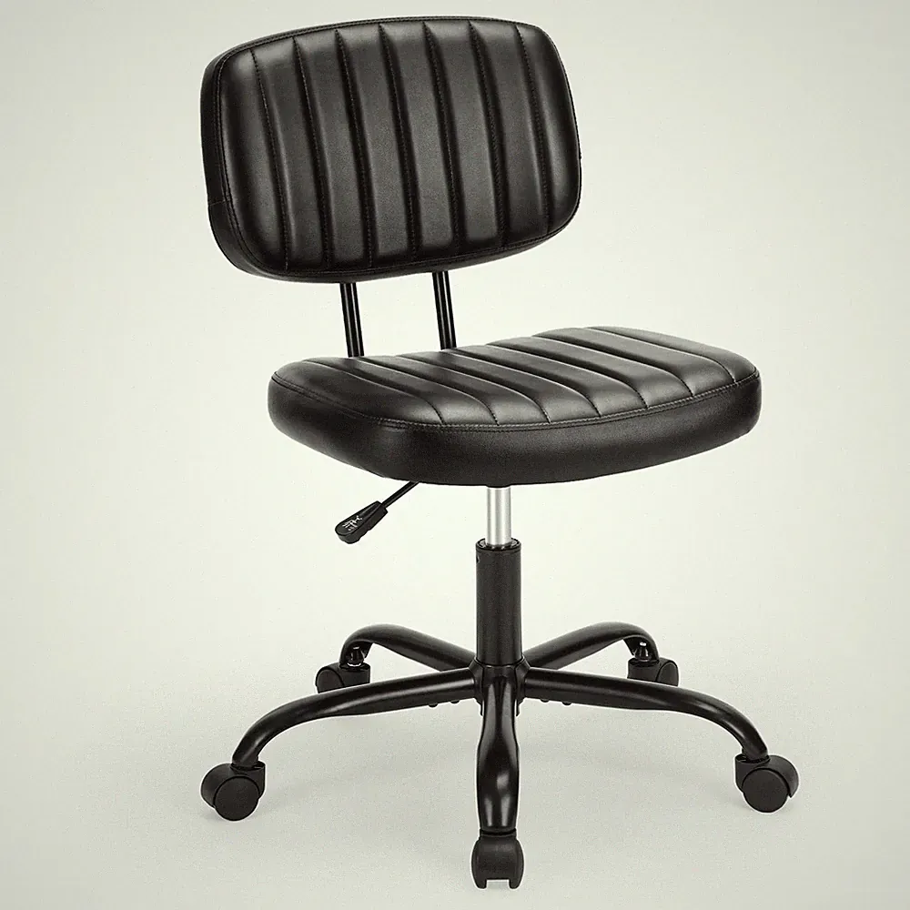 Small Desk Chair Armless,Comfortable Office Chair with Wheels, Rolling Task C...
